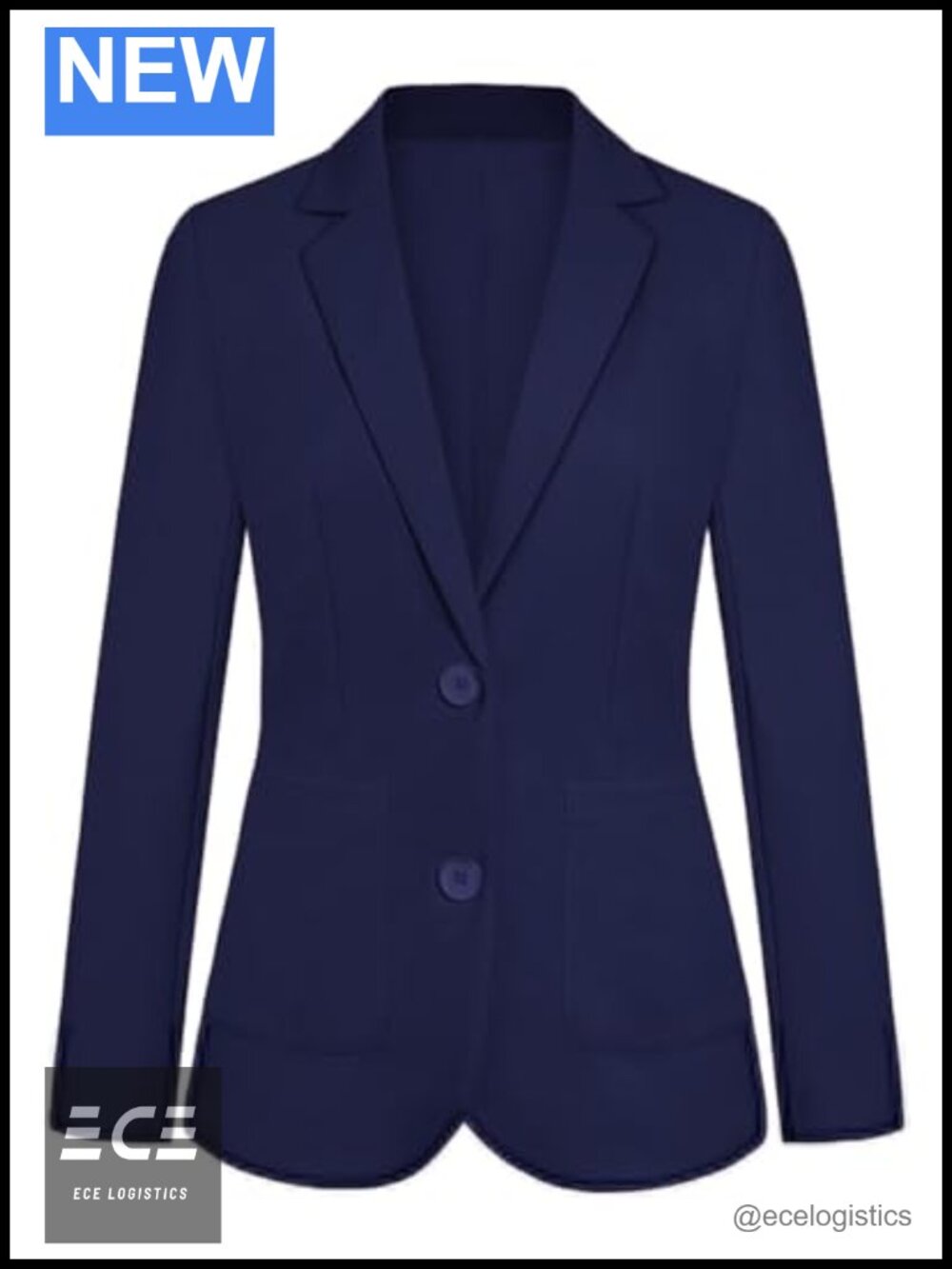 Long Sleeve Notch Collar Blazer, Stretch Polyester Spandex, Business Casual